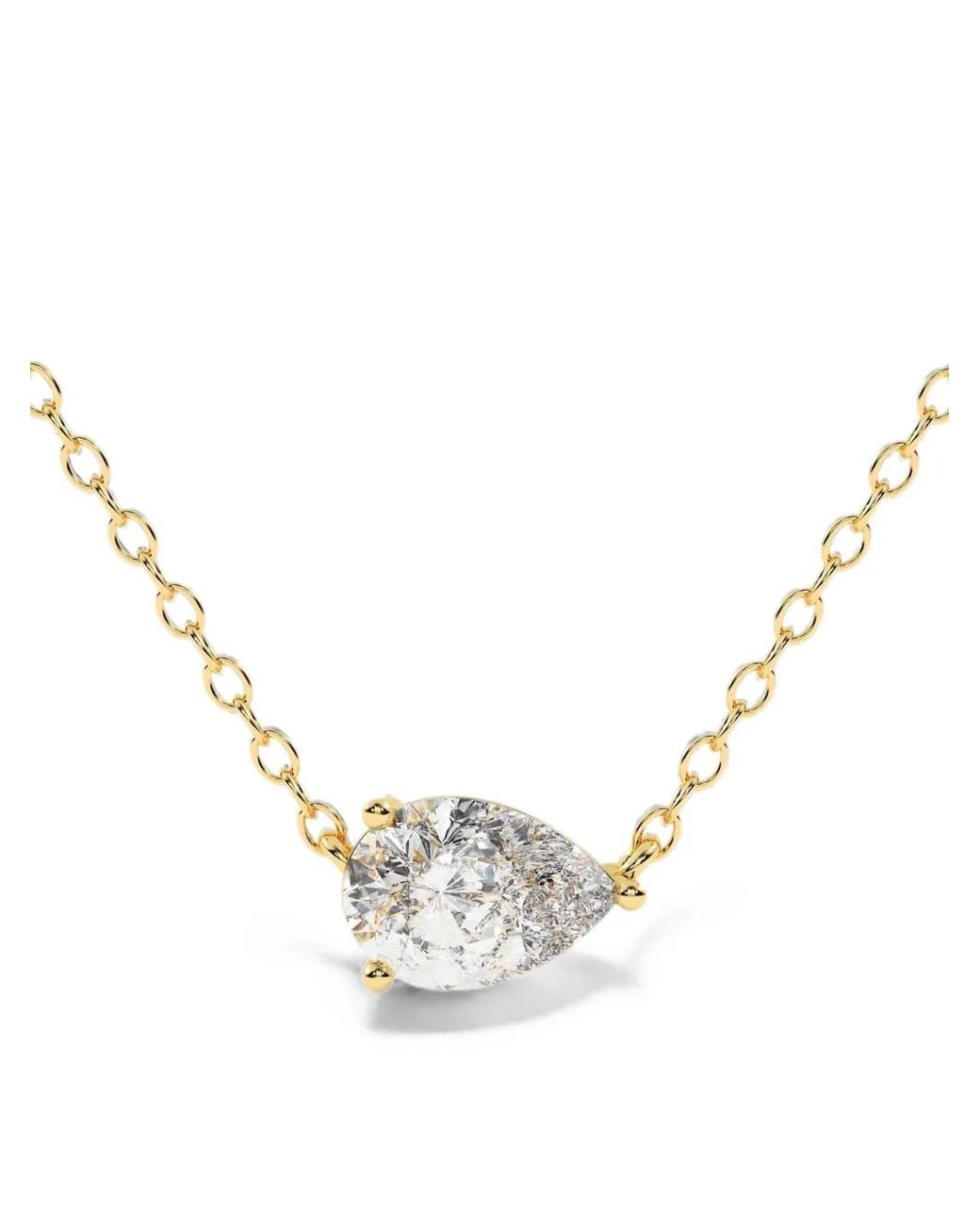 Diamond Essentials Metallic Lab-Grown Diamond Pear-Cut Necklace