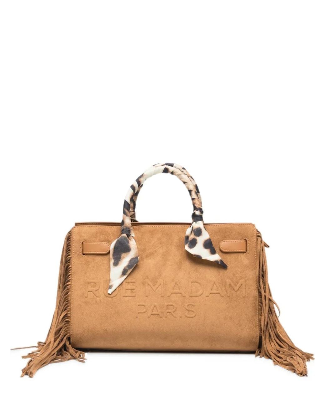 RUE MADAM PARIS Natural Canyon Fringe-Trimmed Tote Bag