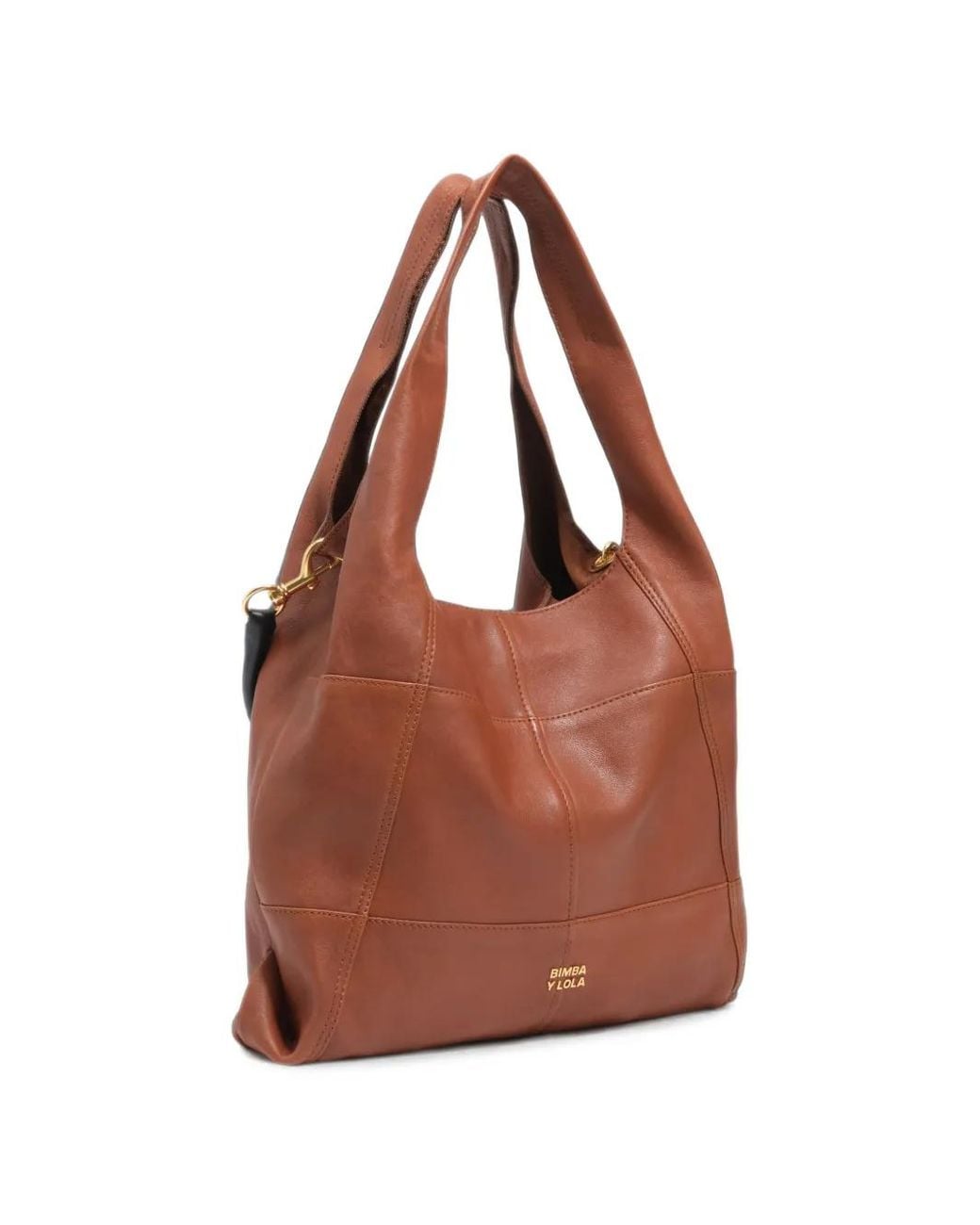 Bimba Y Lola Brown Large Light Patchwork Leather Paper Bag