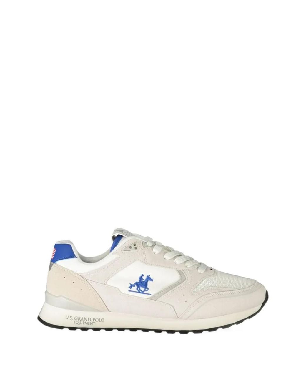 U.S. Grand White Logo-Embroidered Panelled Sneakers for men