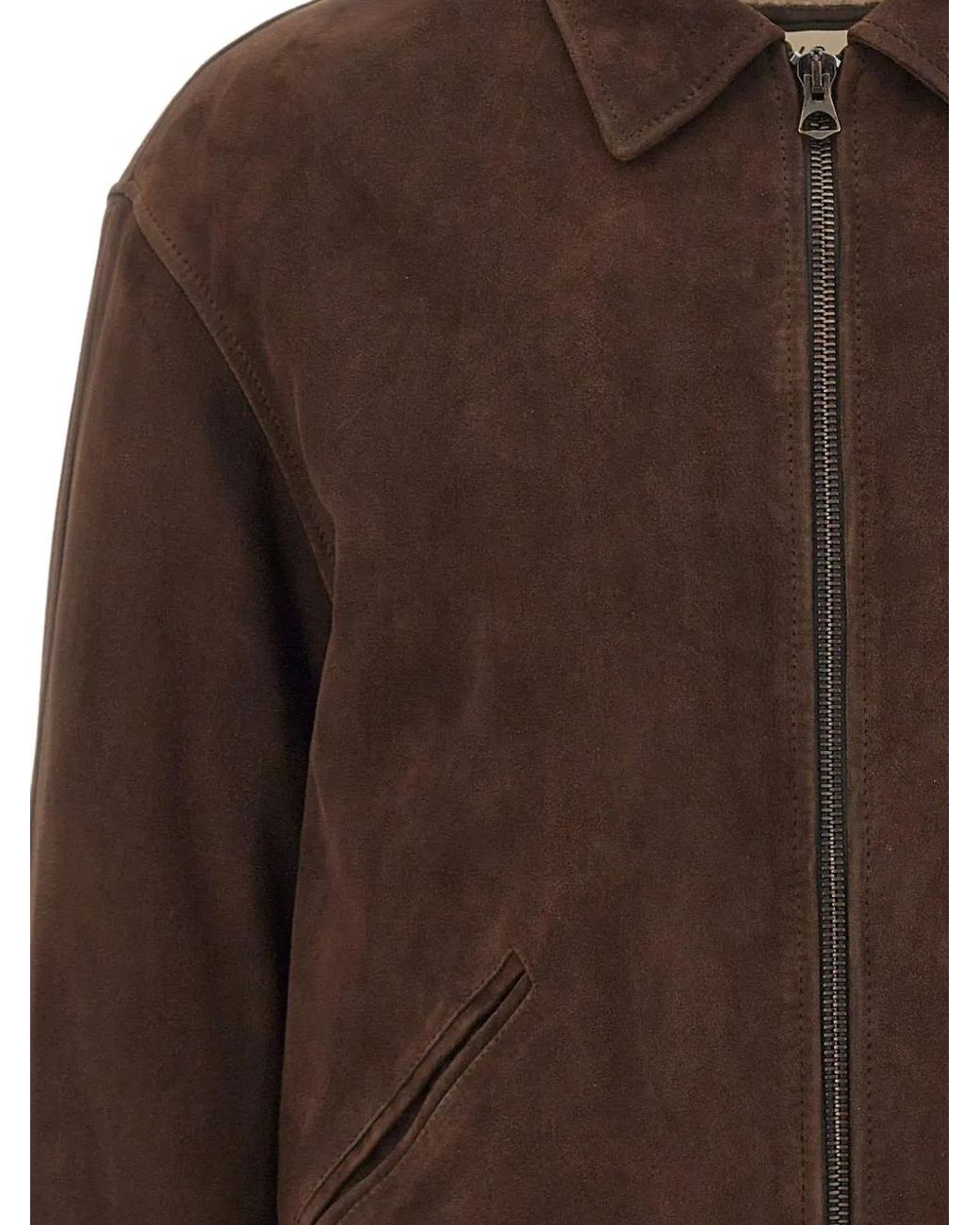 Volfagli Brown Ducale Degradé Suede Jacket for men