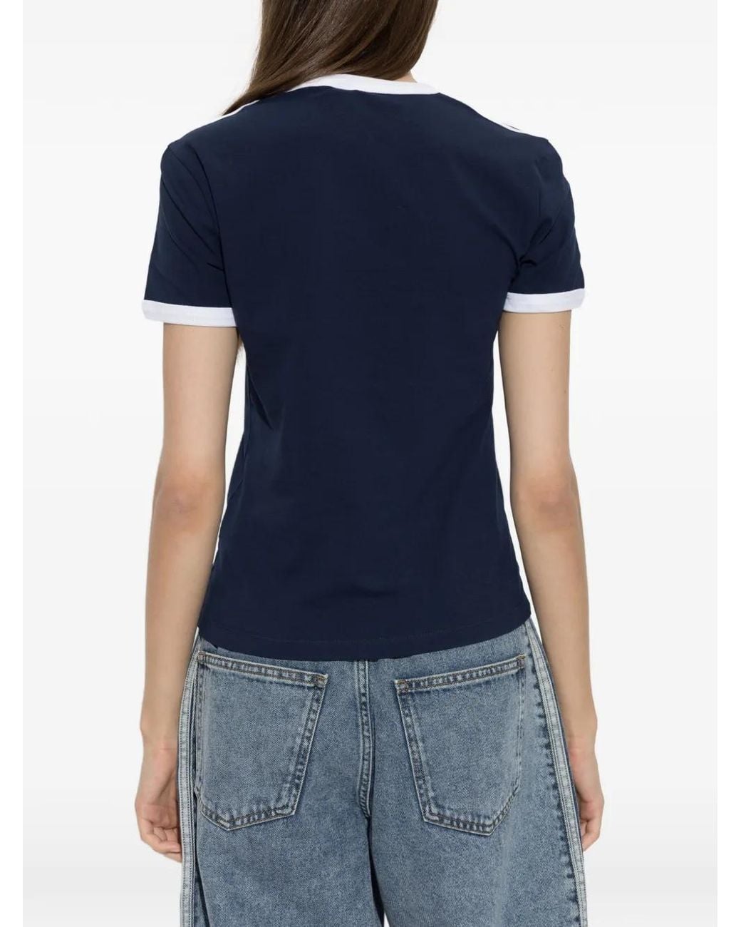 Adidas Blue 3-Stripes Slim T-Shirt