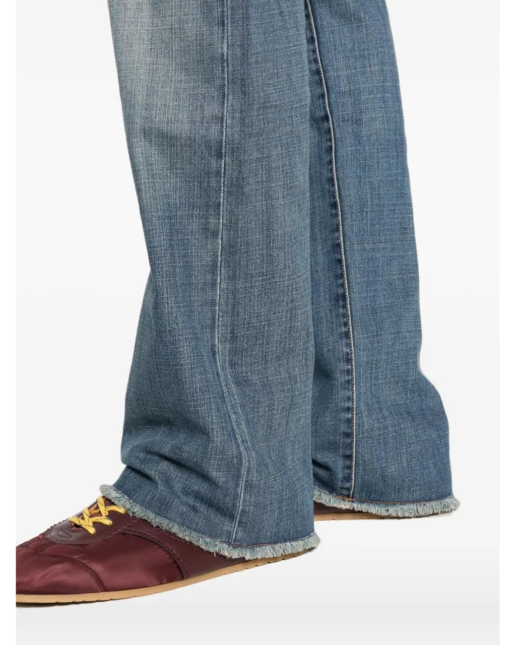 Wales Bonner Blue Patched Slub Wide-Leg Jeans for men