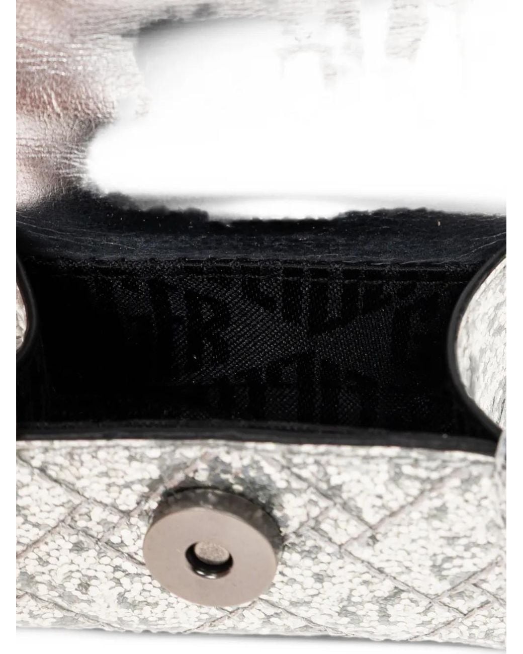 Kurt Geiger White Quilted Glitter Airpods Case