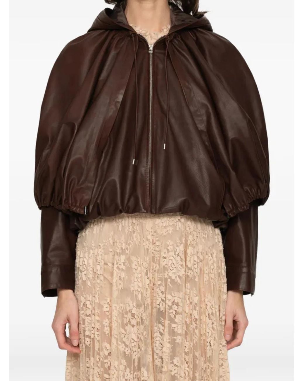 Sea Brown Thompson Oversized Cape Jacket