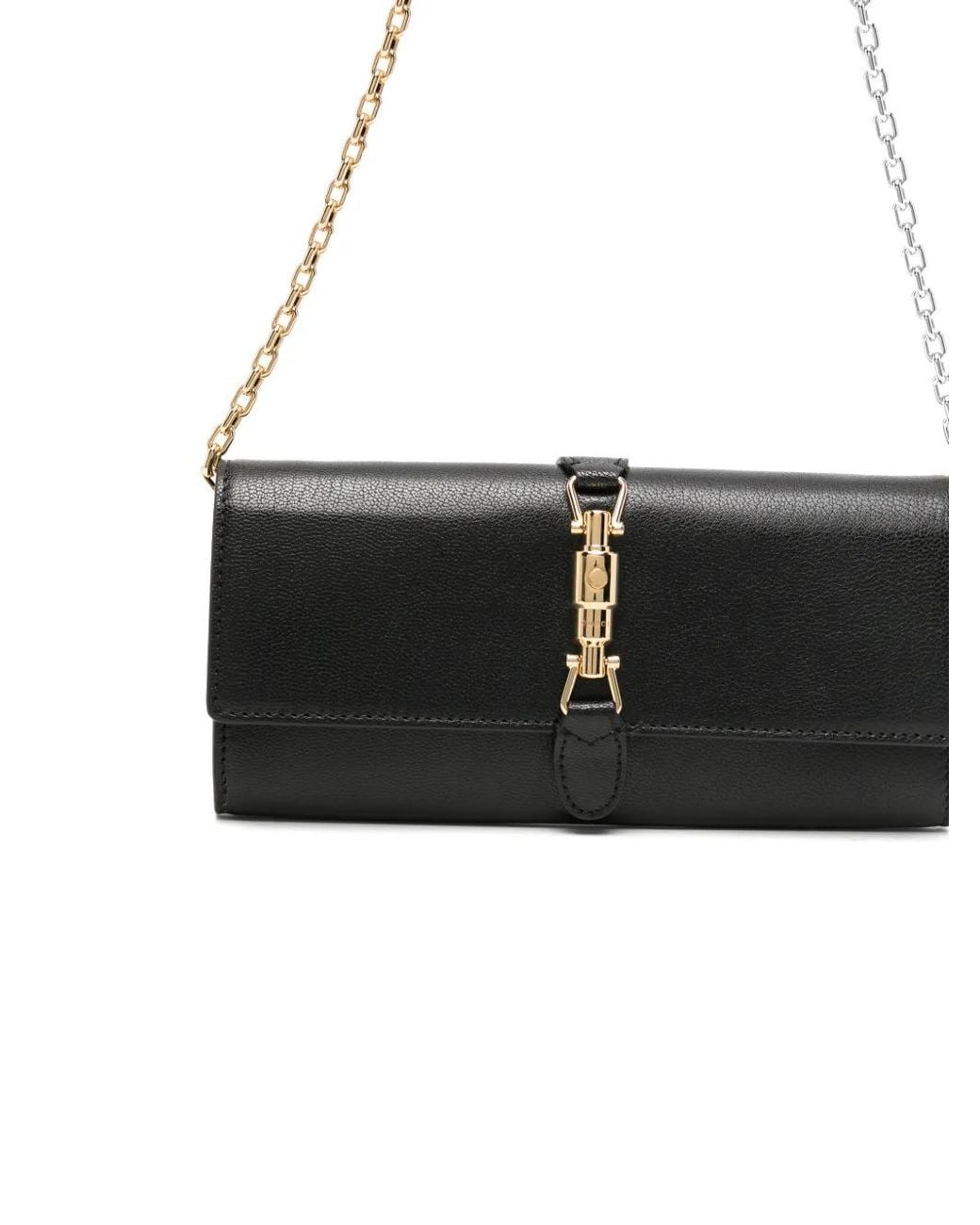 Gucci White Portefeuille Jackie En Cuir Avec Chaîne
