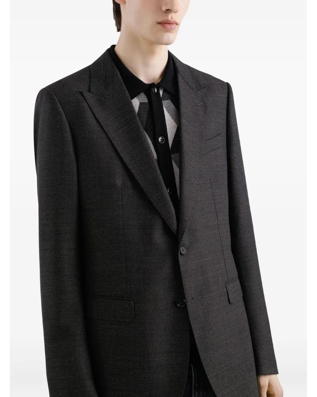 Dolce & Gabbana Black Single-Breasted Blazer for men
