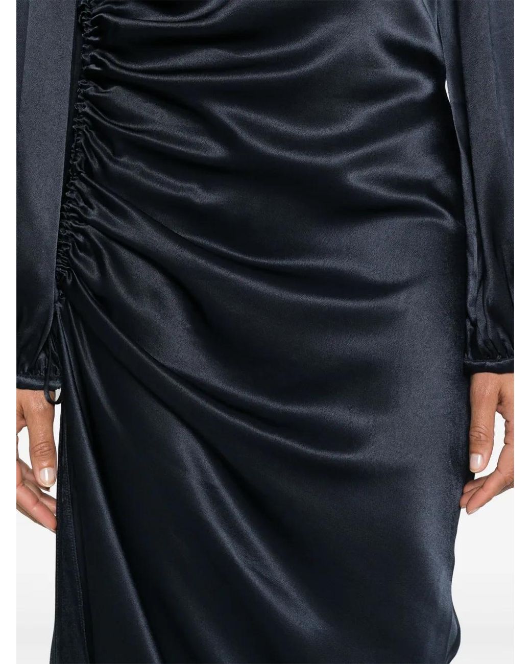 Samsøe & Samsøe Black Saelvira Ruched Midi Dress