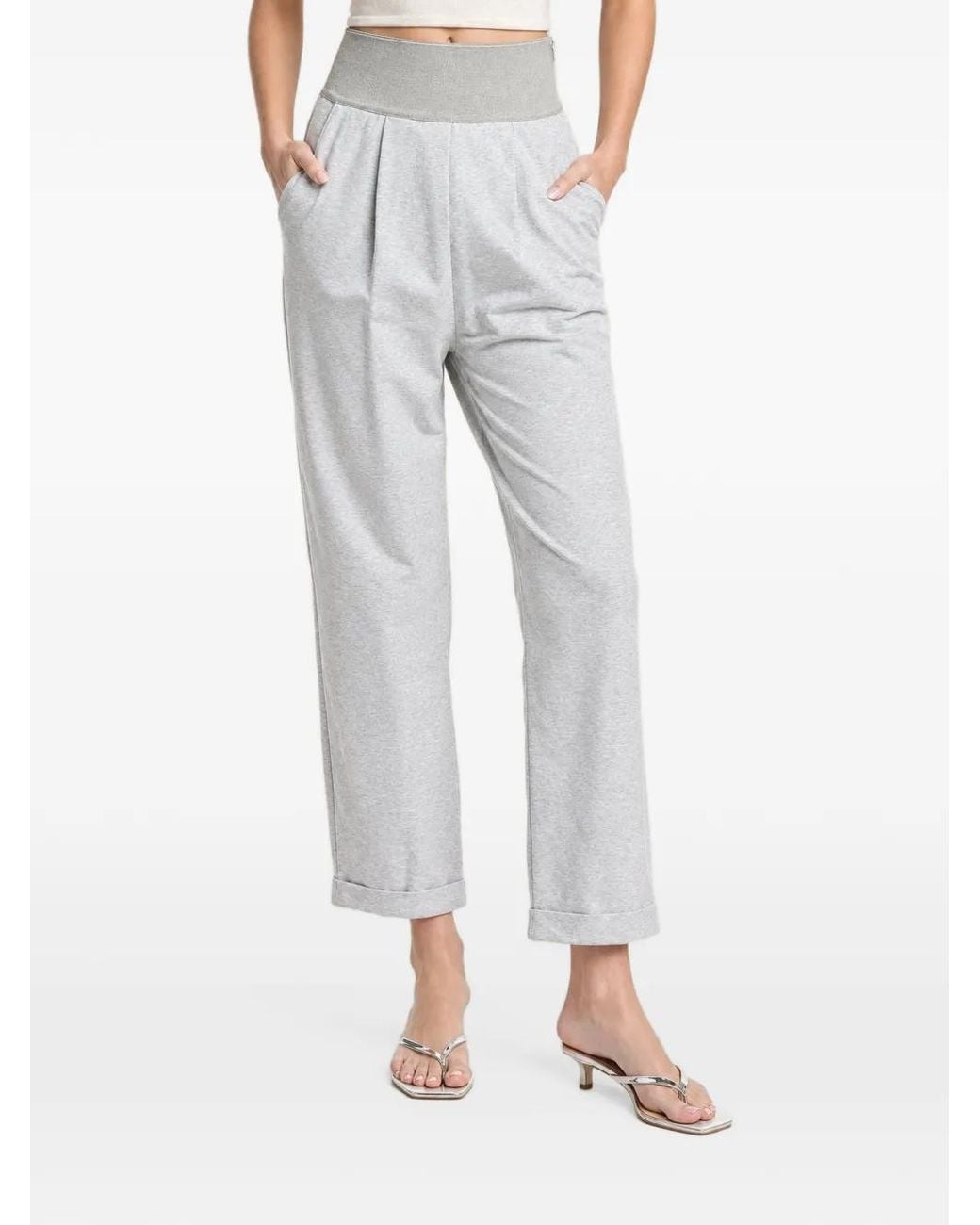 Brunello Cucinelli Gray Pleated Turn-Up Trousers