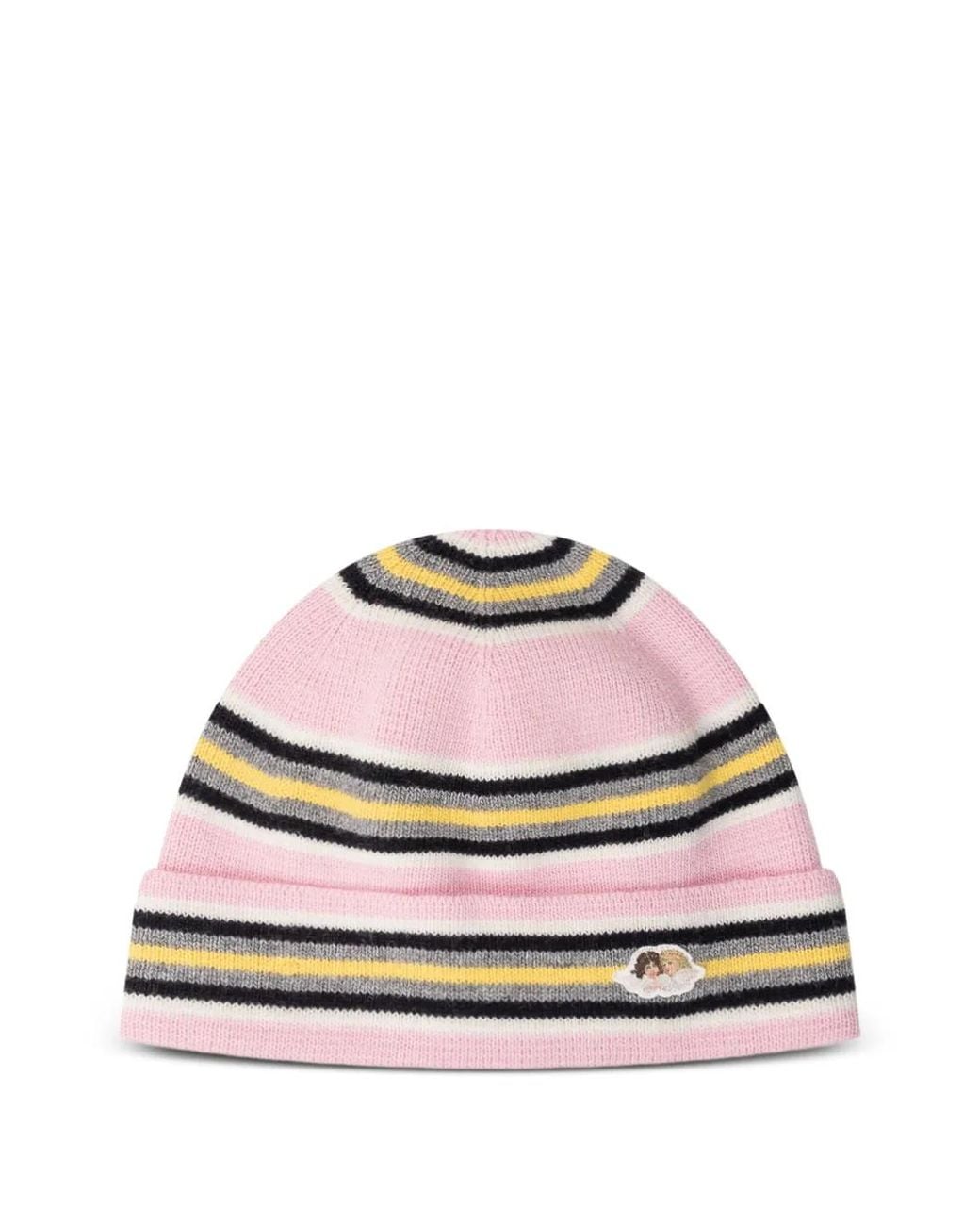 Fiorucci White Striped Beanie Hat