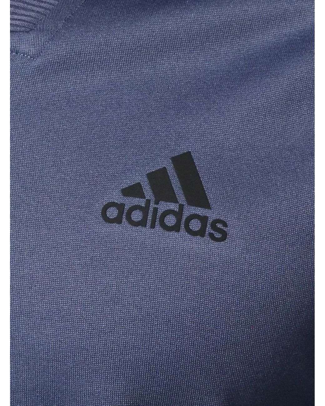 Adidas Blue Three-Stripe Bomber Jacket for men