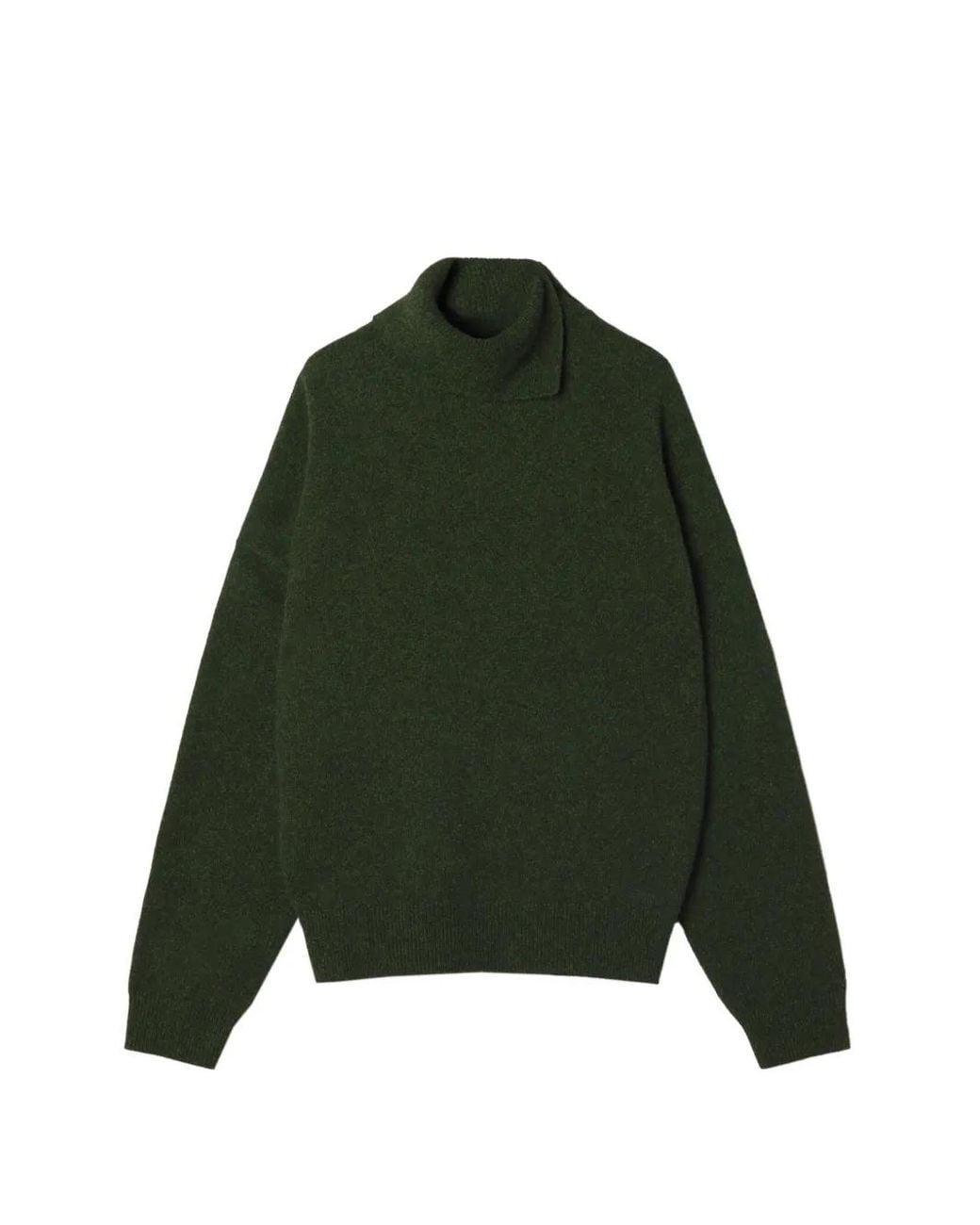 Lanvin Green Button-Neck Cashmere Sweater for men