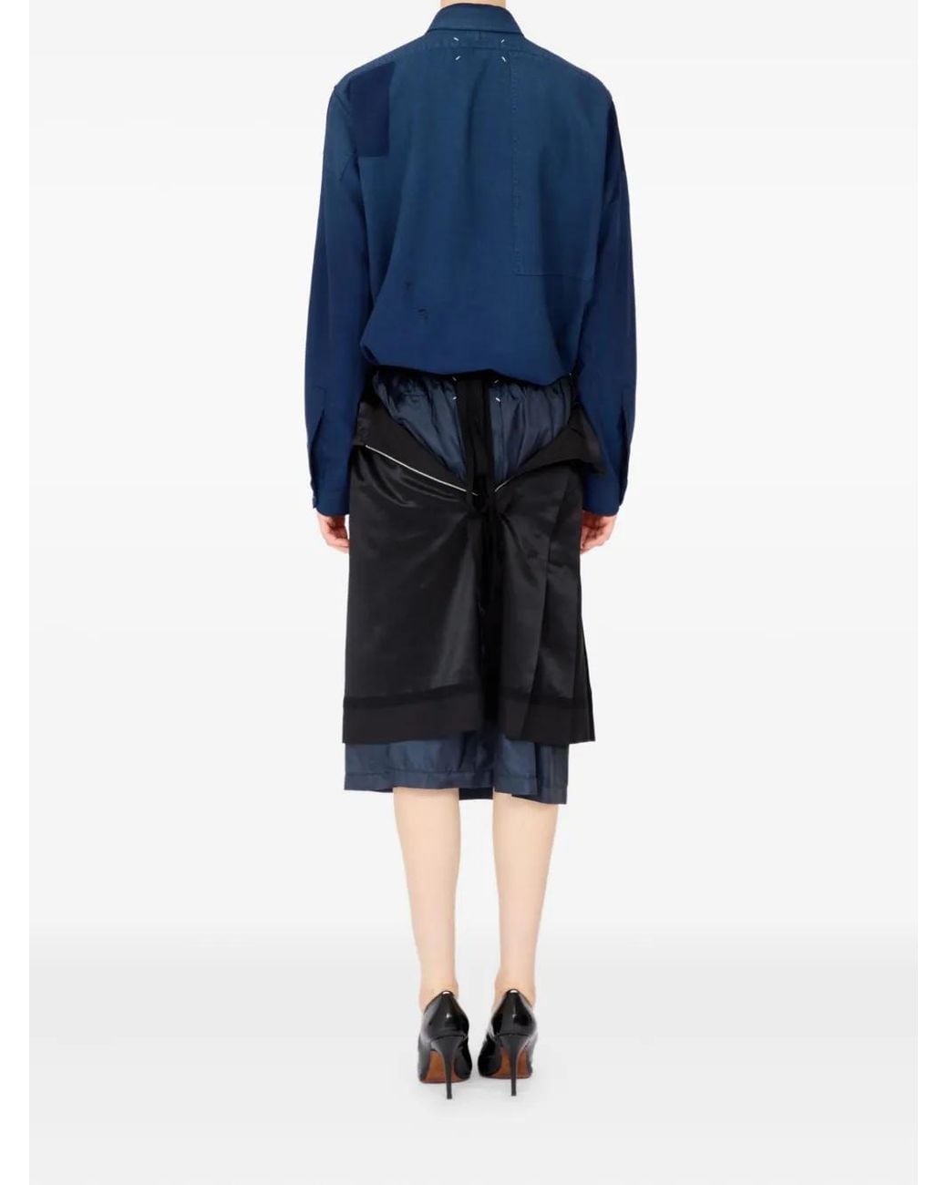 Maison Margiela Black Layered Midi Skirt