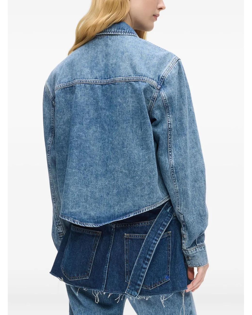 Karl Lagerfeld Blue Boxy Denim Shirt