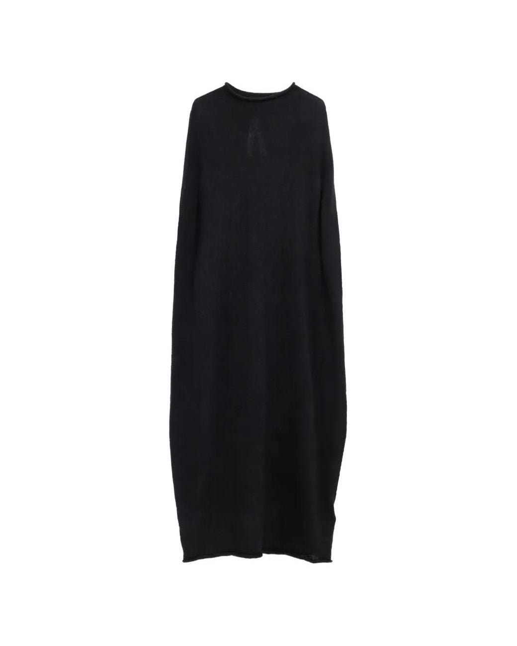 Lauren Manoogian Black Robe Mi-Longue Bottle Sans Manches À Bordures Roulottées
