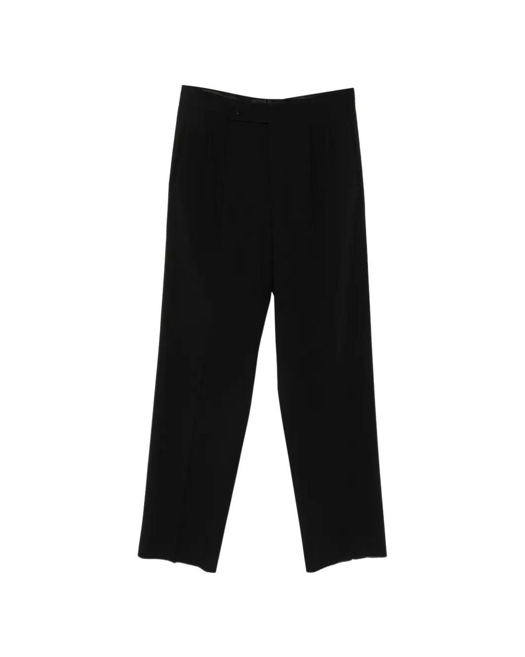 Giorgio Armani Black Pantalon Ample À Design Plissé for men