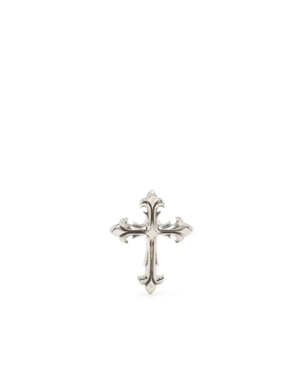 Emanuele Bicocchi White Fleury Cross-Stud Earring