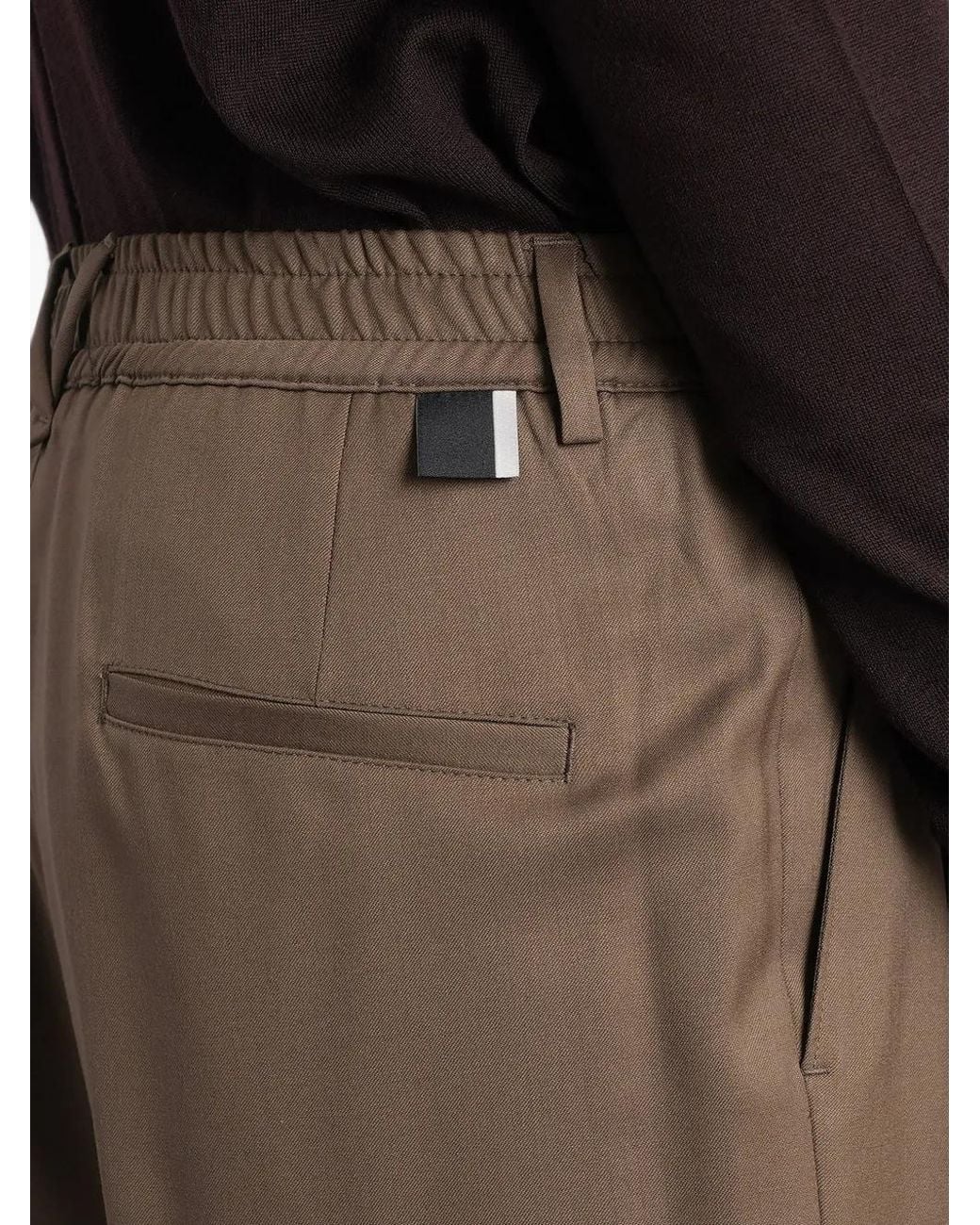 Low Brand Brown Zen Pleated Tapered Trousers for men