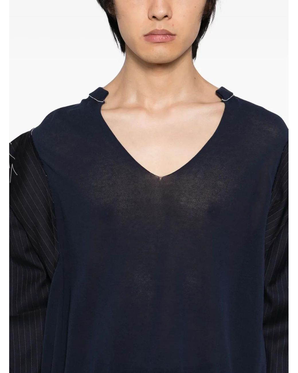 SONIA CARRASCO Blue Panelled Top for men