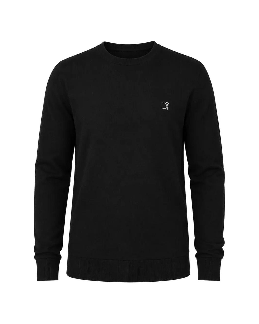 Uominitaliani Black Logo-Embroidered Crewneck Sweater for men
