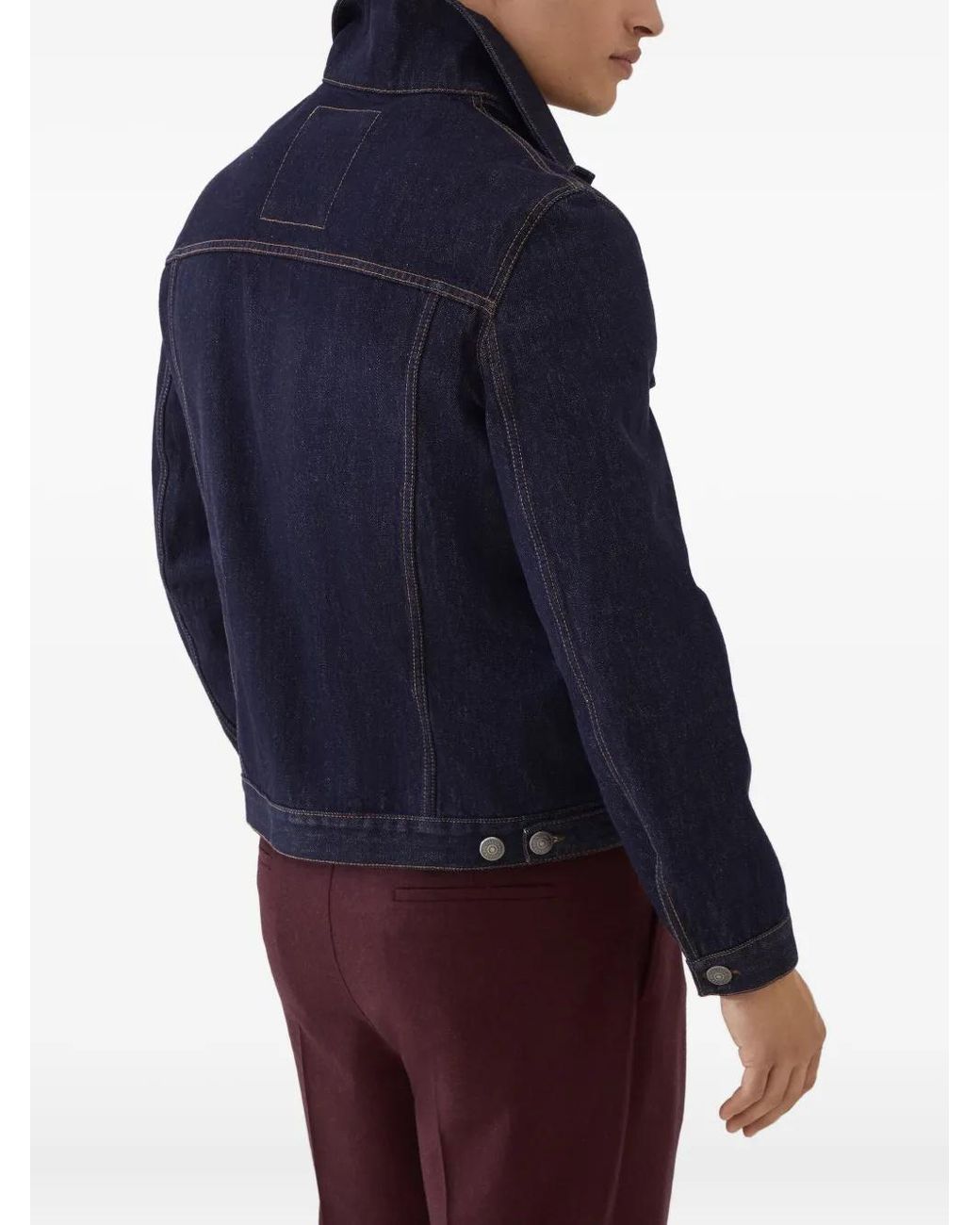 Brunello Cucinelli Blue Cotton Denim Jacket for men