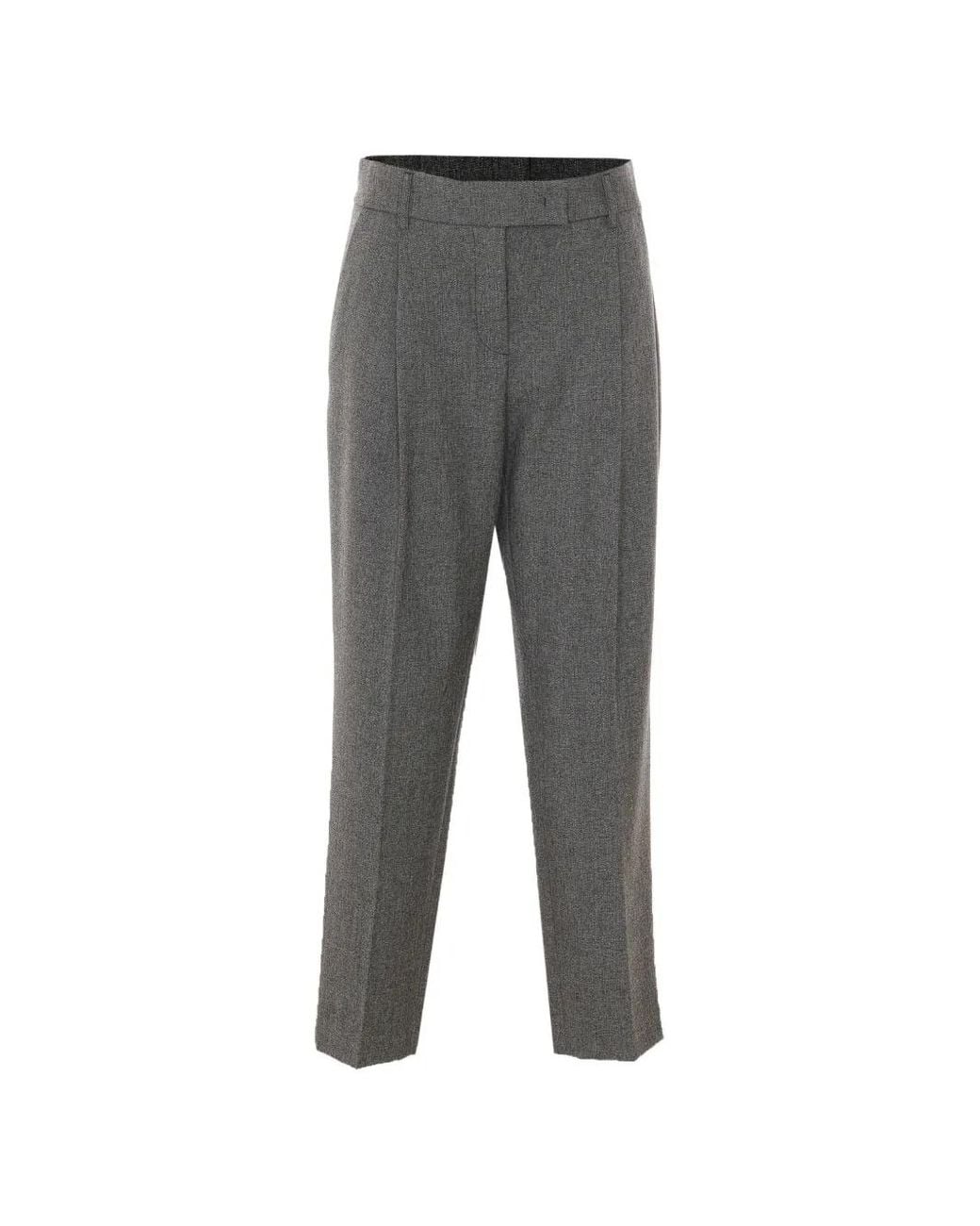 RUE DU BAC Gray Straight-Leg Tailored Trousers