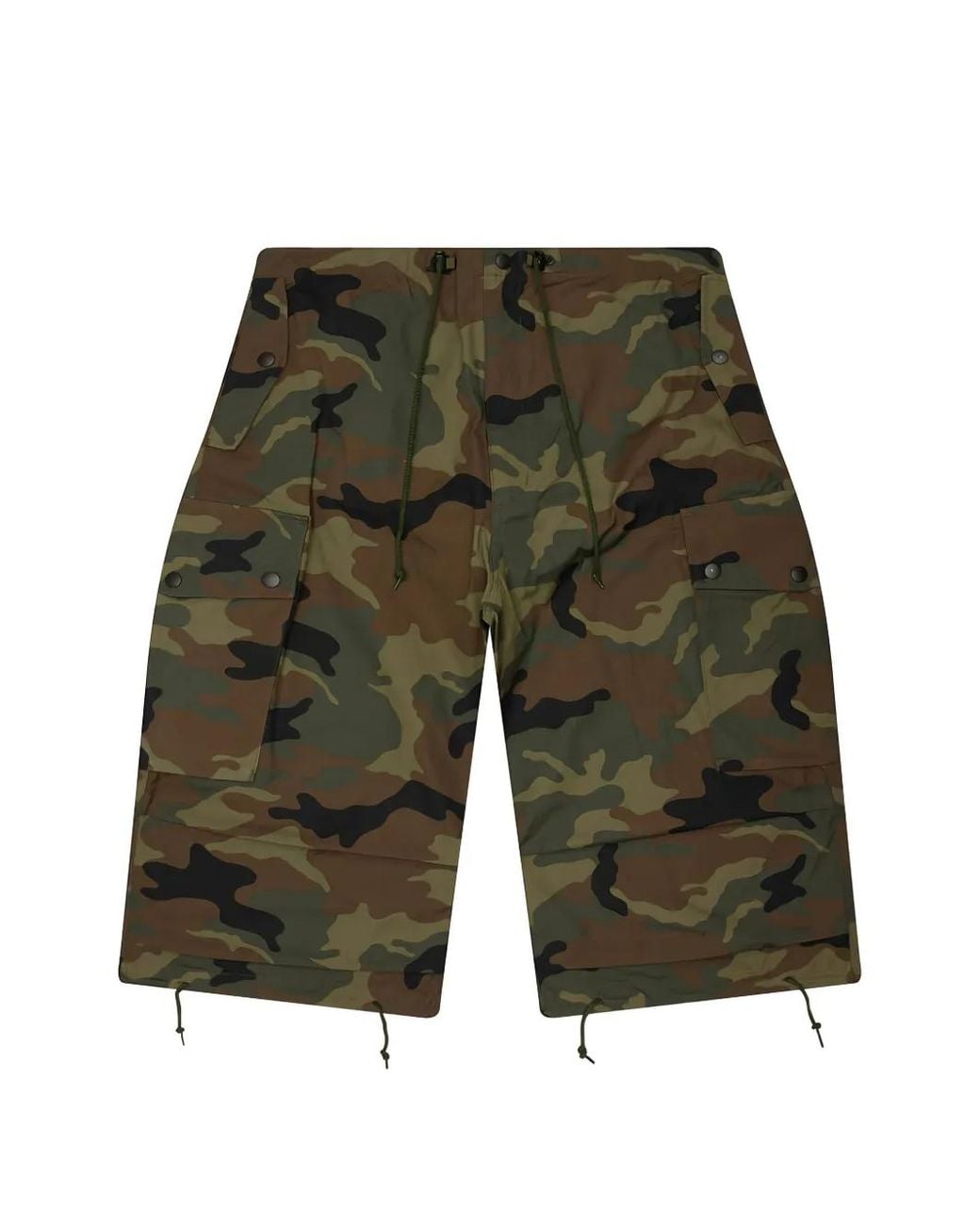 Needles Green Woodland Ripstop Cotton Cargo Shorts for men