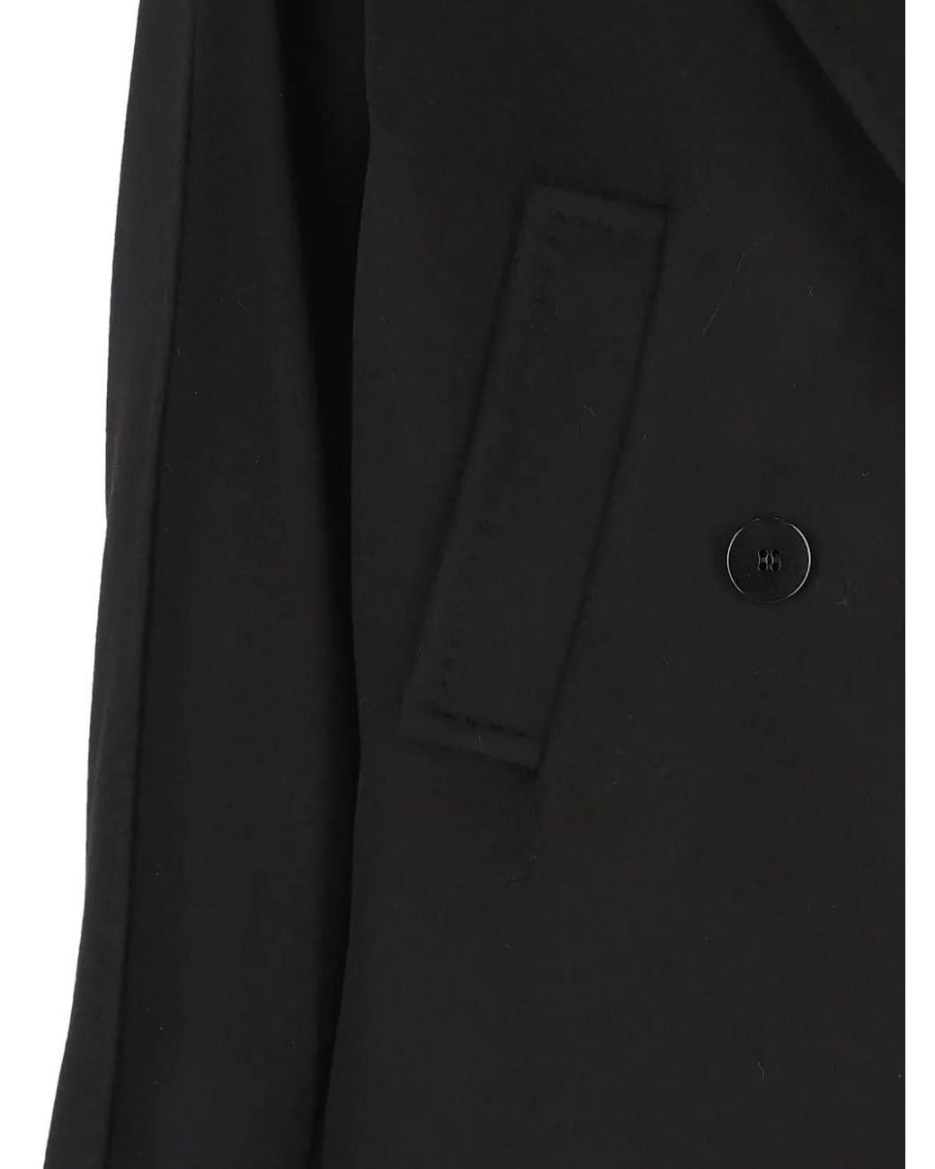 Max Mara Black Peak-Lapel Double-Breasted Coat