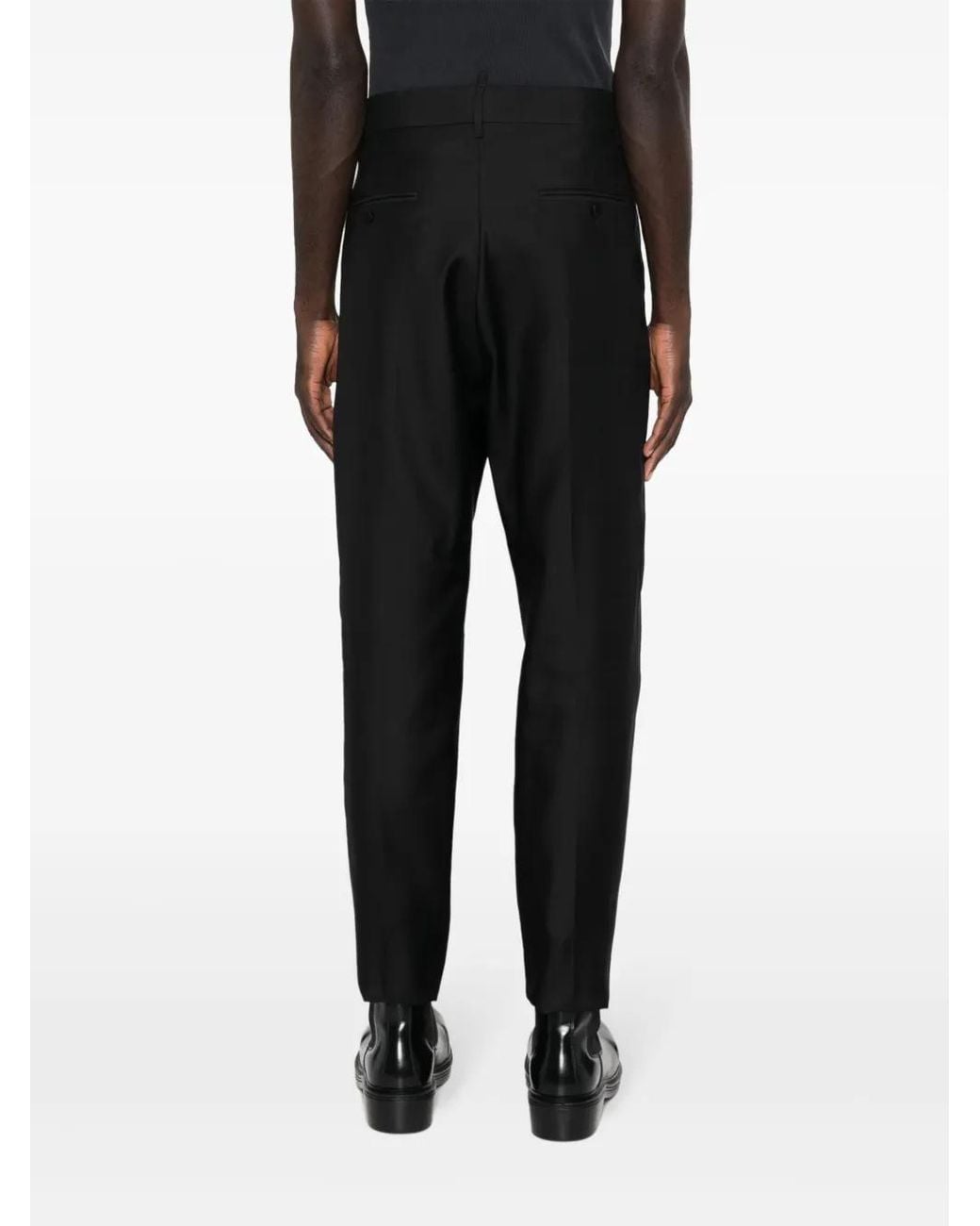 DSquared² Black One Pleat Pilot Pants for men