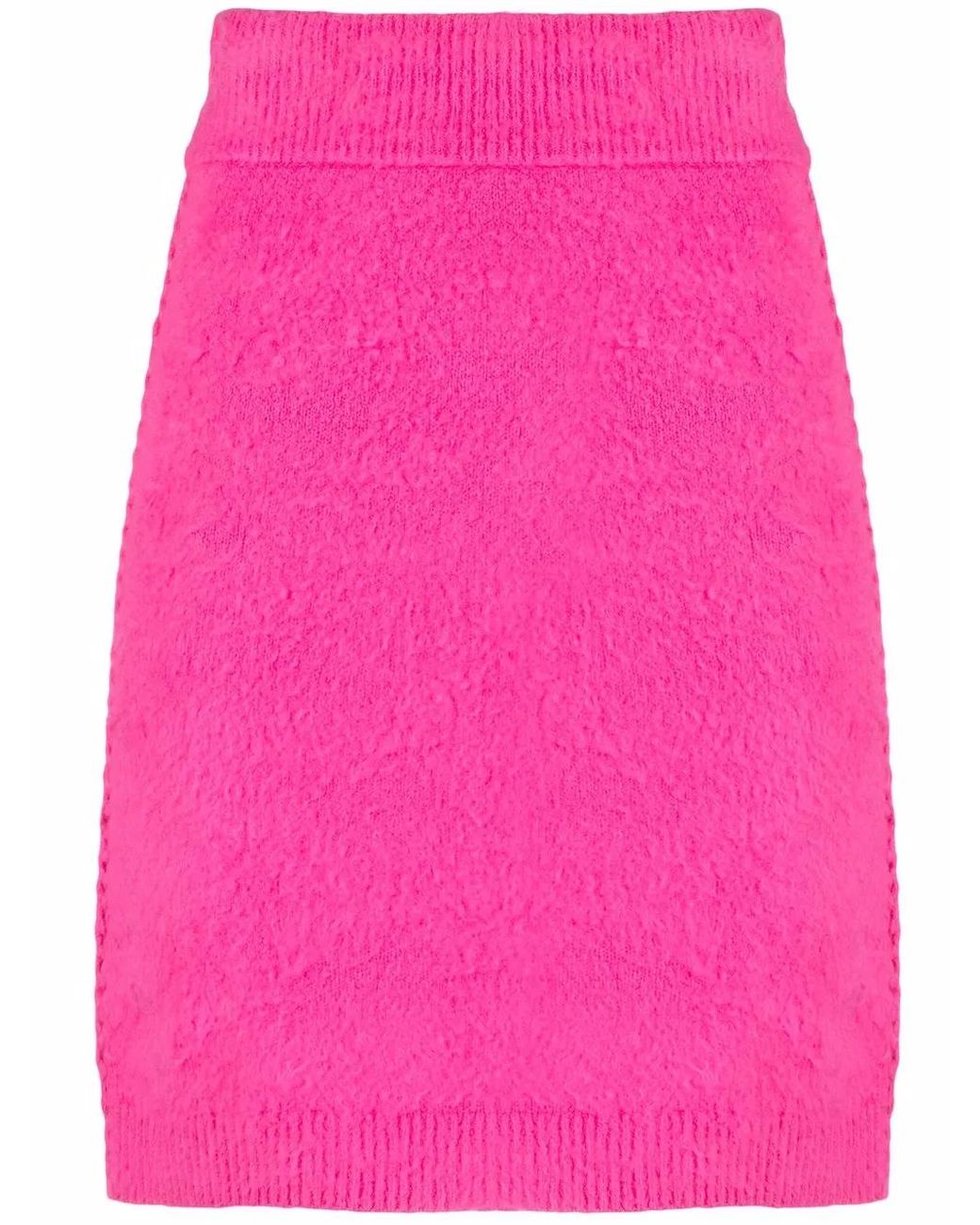 Helmut Lang Pink Textured Knit Pencil Skirt