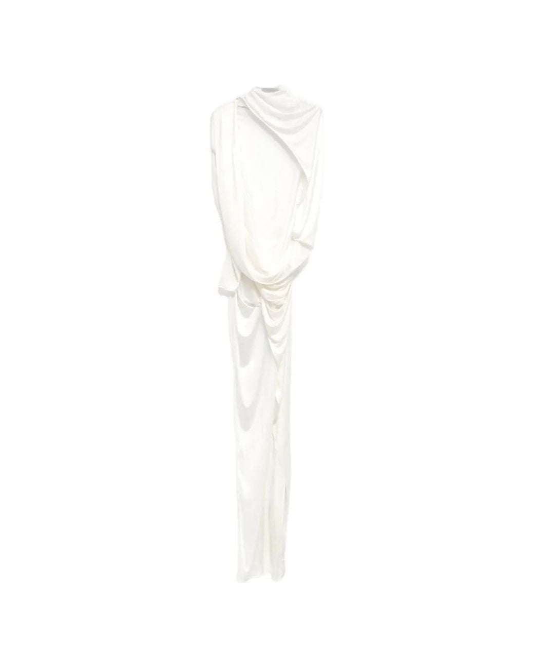 Gucci White One-Shoulder Draped Gown