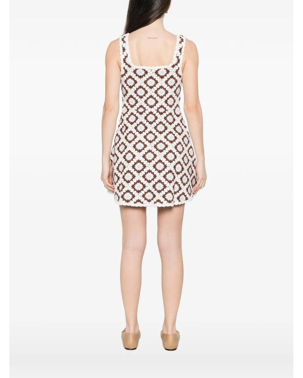 Maje White Floral Crochet Dress