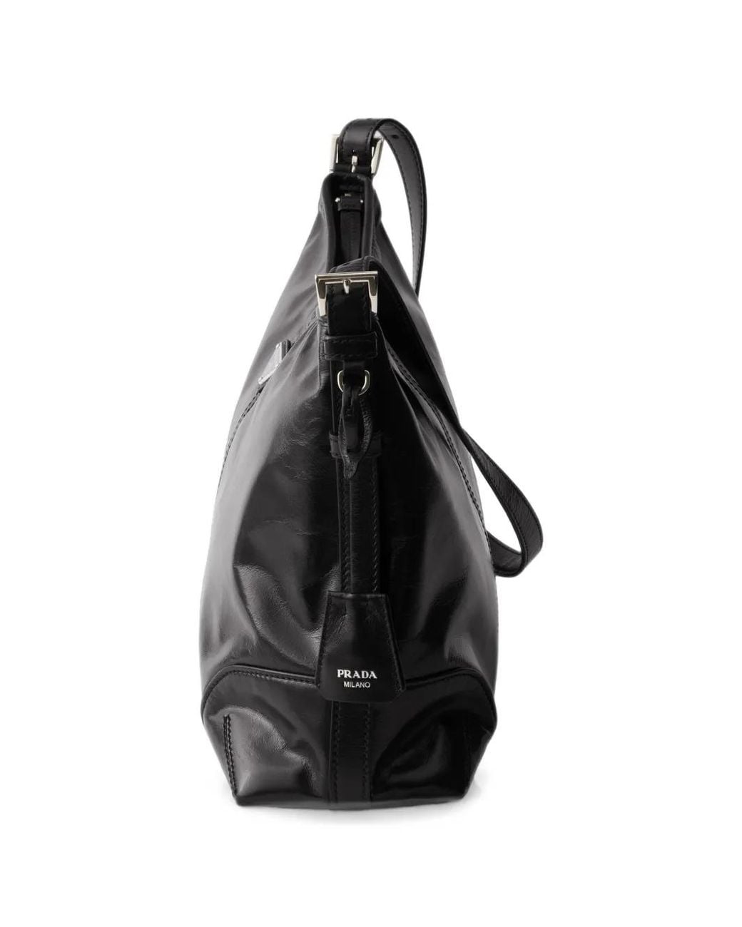 Prada Black Aimèe Large Leather Shoulder Bag