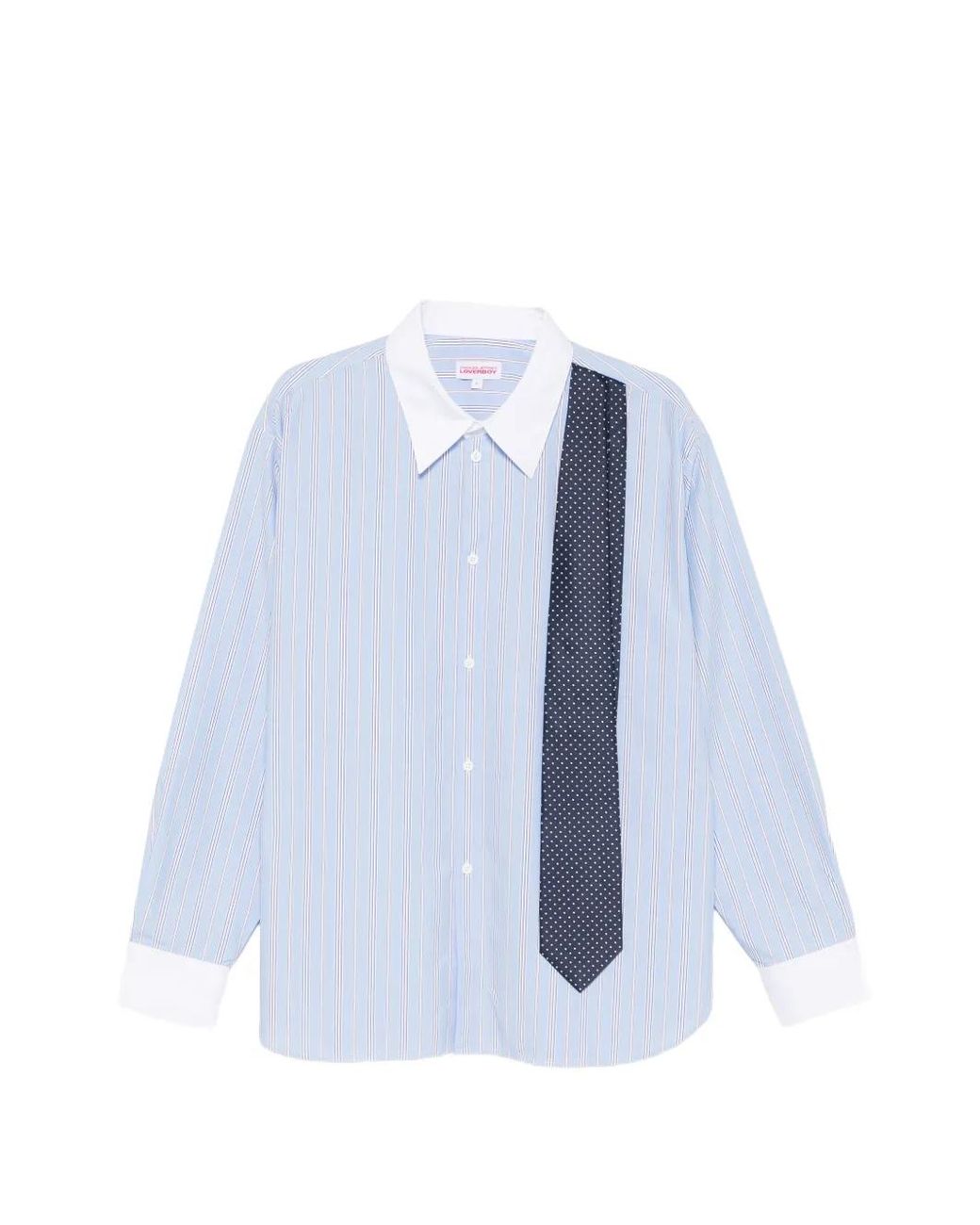 Charles Jeffrey Blue Striped Tie Shirt for men