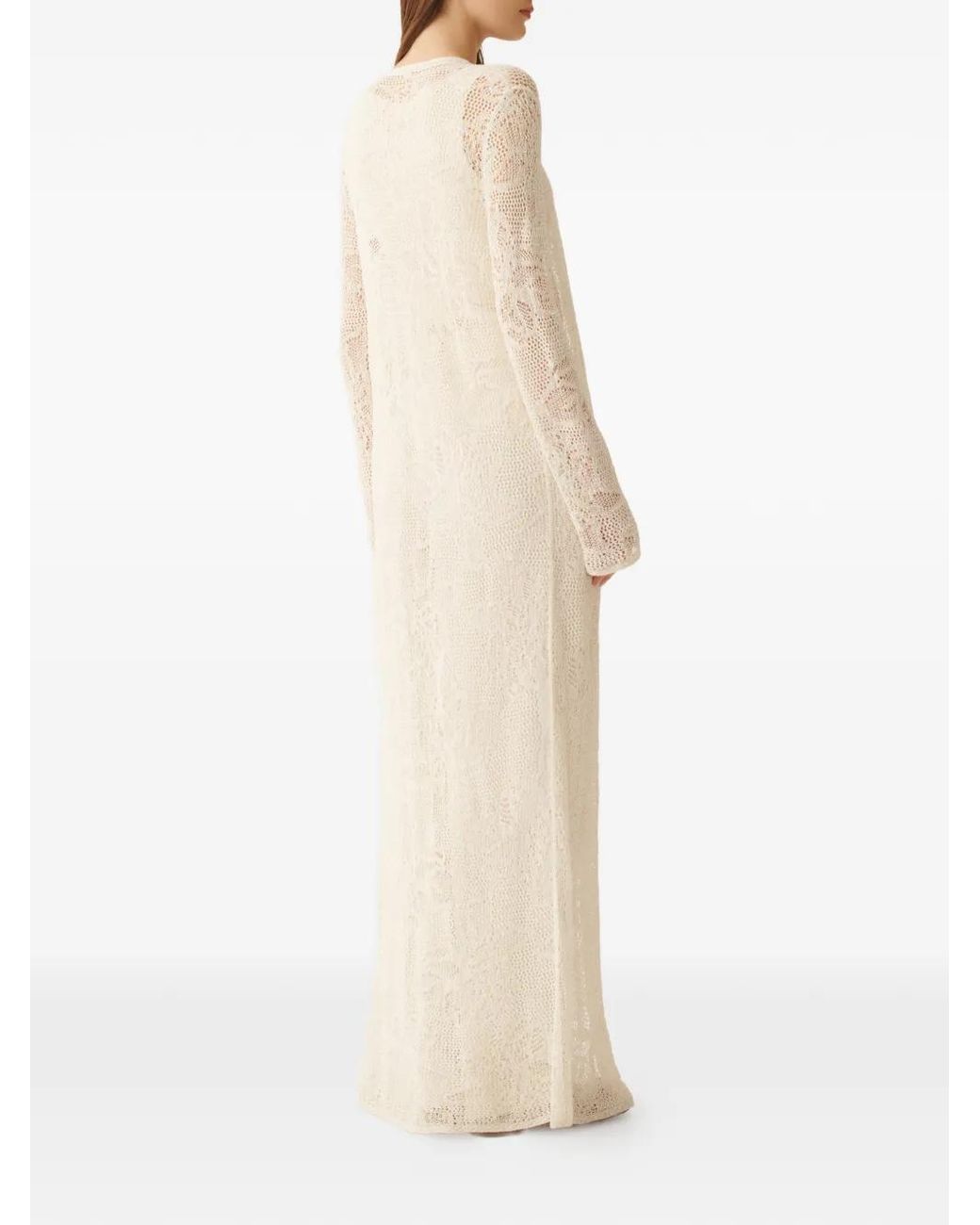 Fabiana Filippi White Long-Sleeve Tie-Neck Cardi-Coat