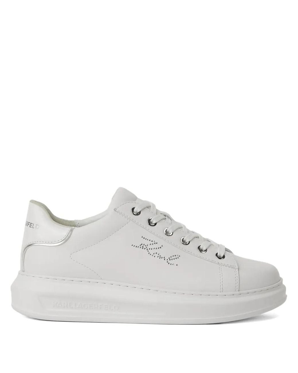 Karl Lagerfeld White Kapri Rhinestone Sneakers