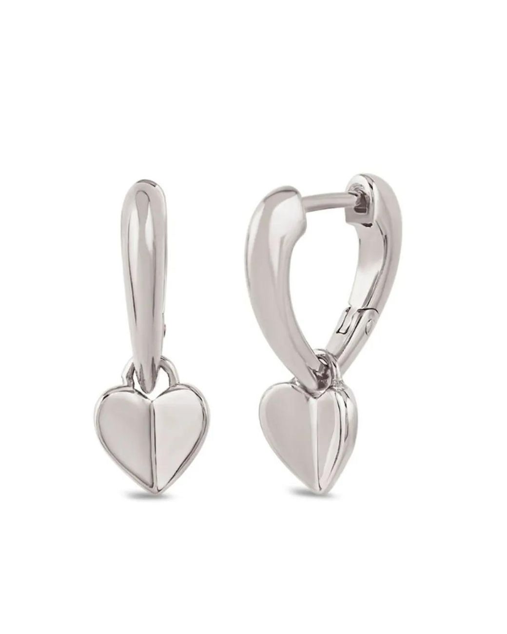 Dinny Hall White Folded Heart Hoops