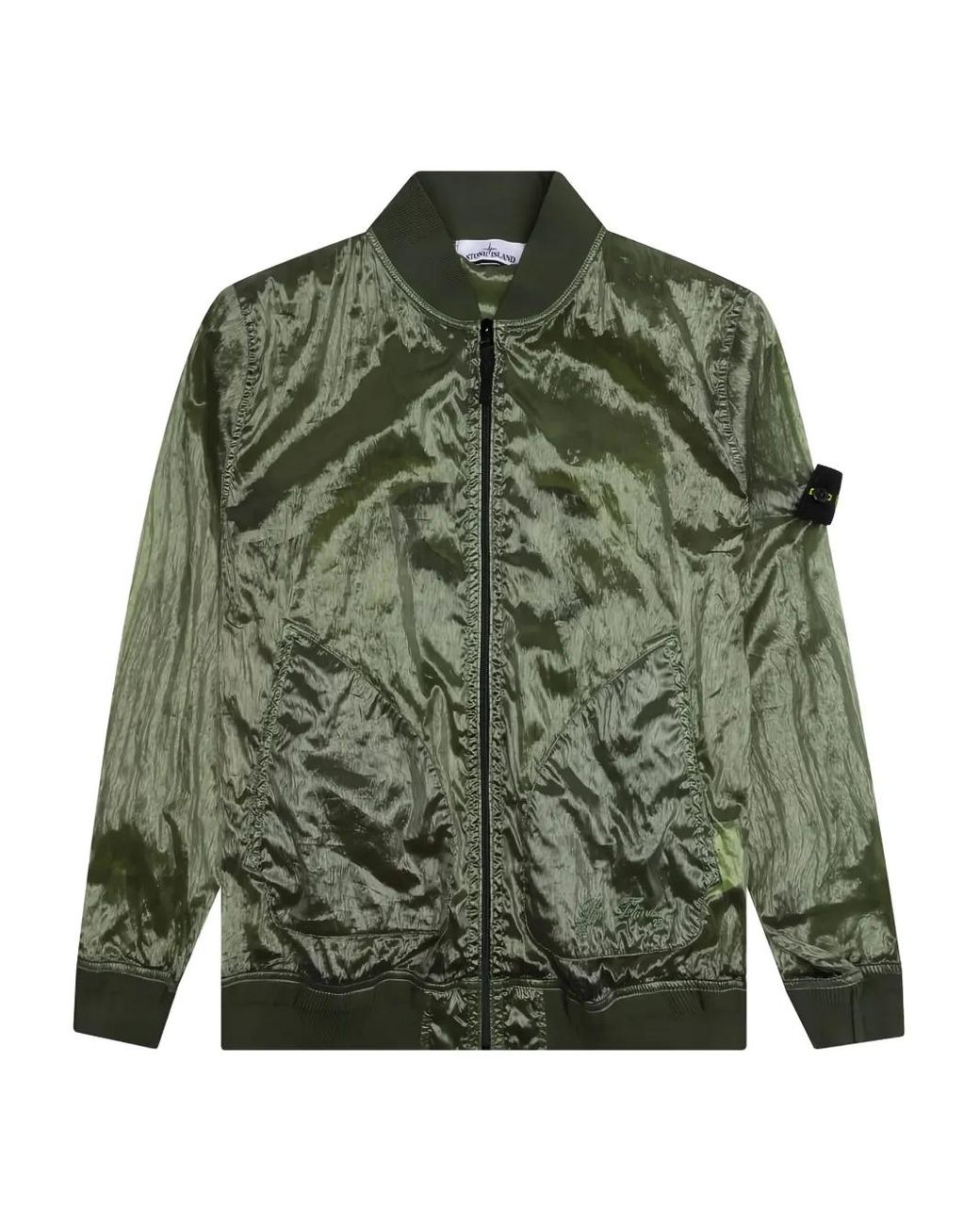 Stone Island Green Compass-Badge Bomber Jacket for men
