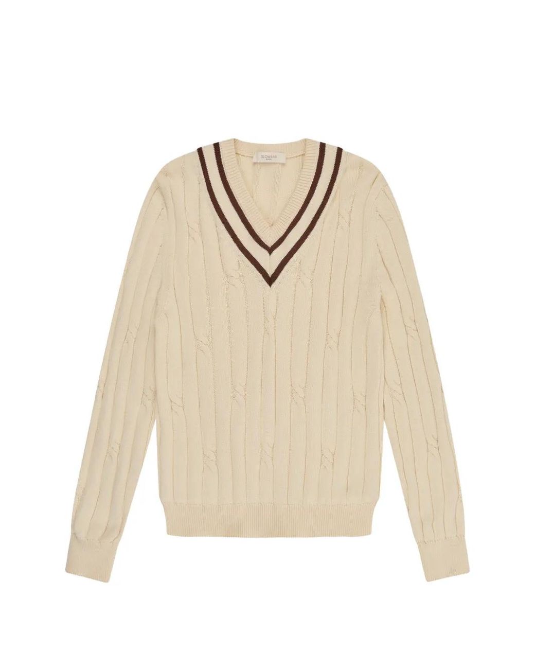 Jersey Trenzado Con Cuello En V Slowear de color White