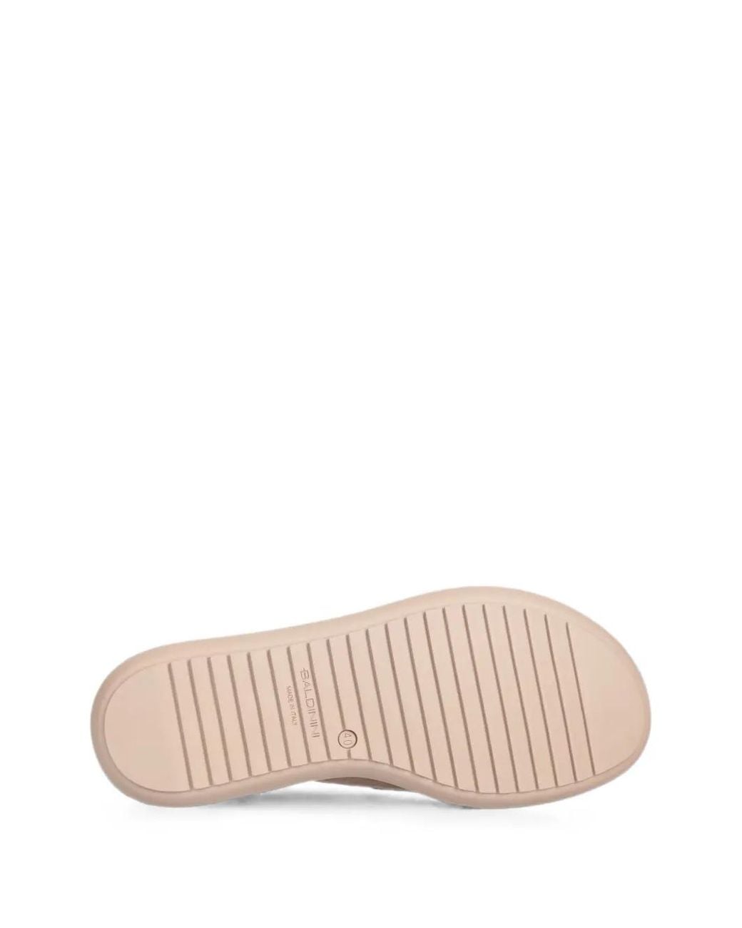 Baldinini Pink Logo-Plaque Crossover-Strap Suede Slides