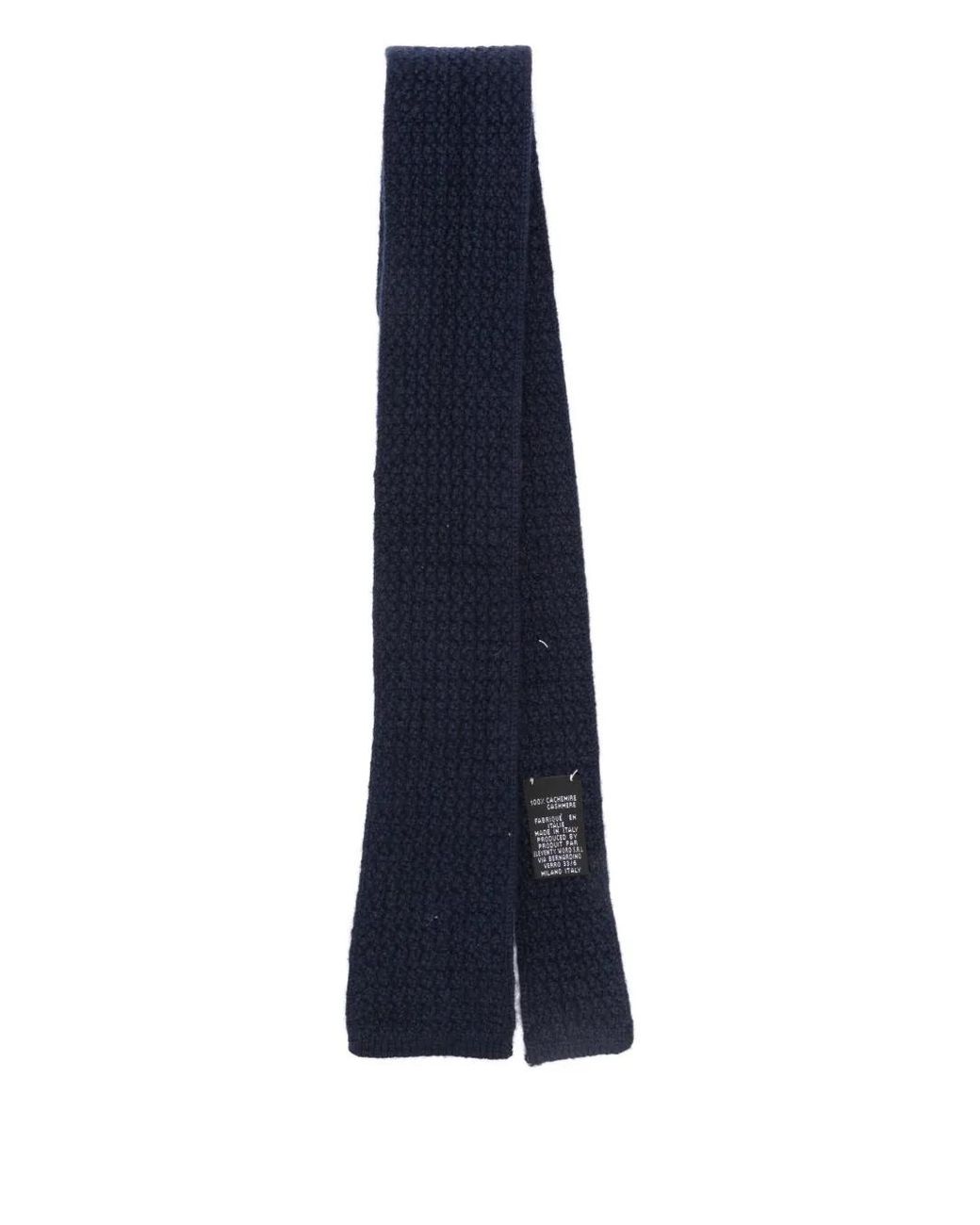 Eleventy Gestrickte Kaschmirkrawatte in Blue für Herren