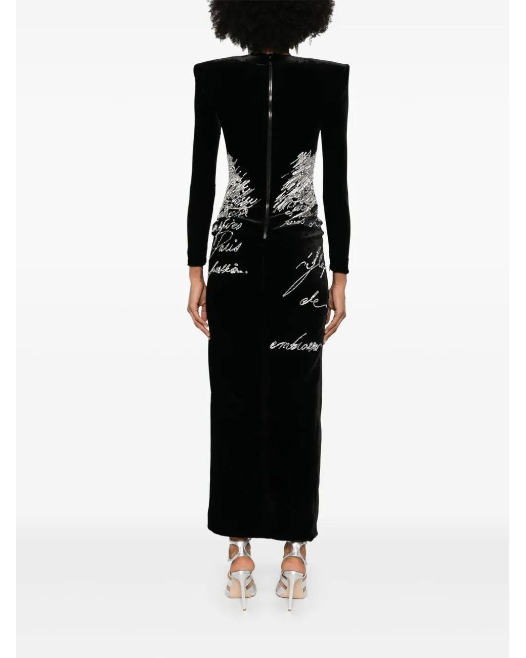 Balmain Black Love Letter Gown