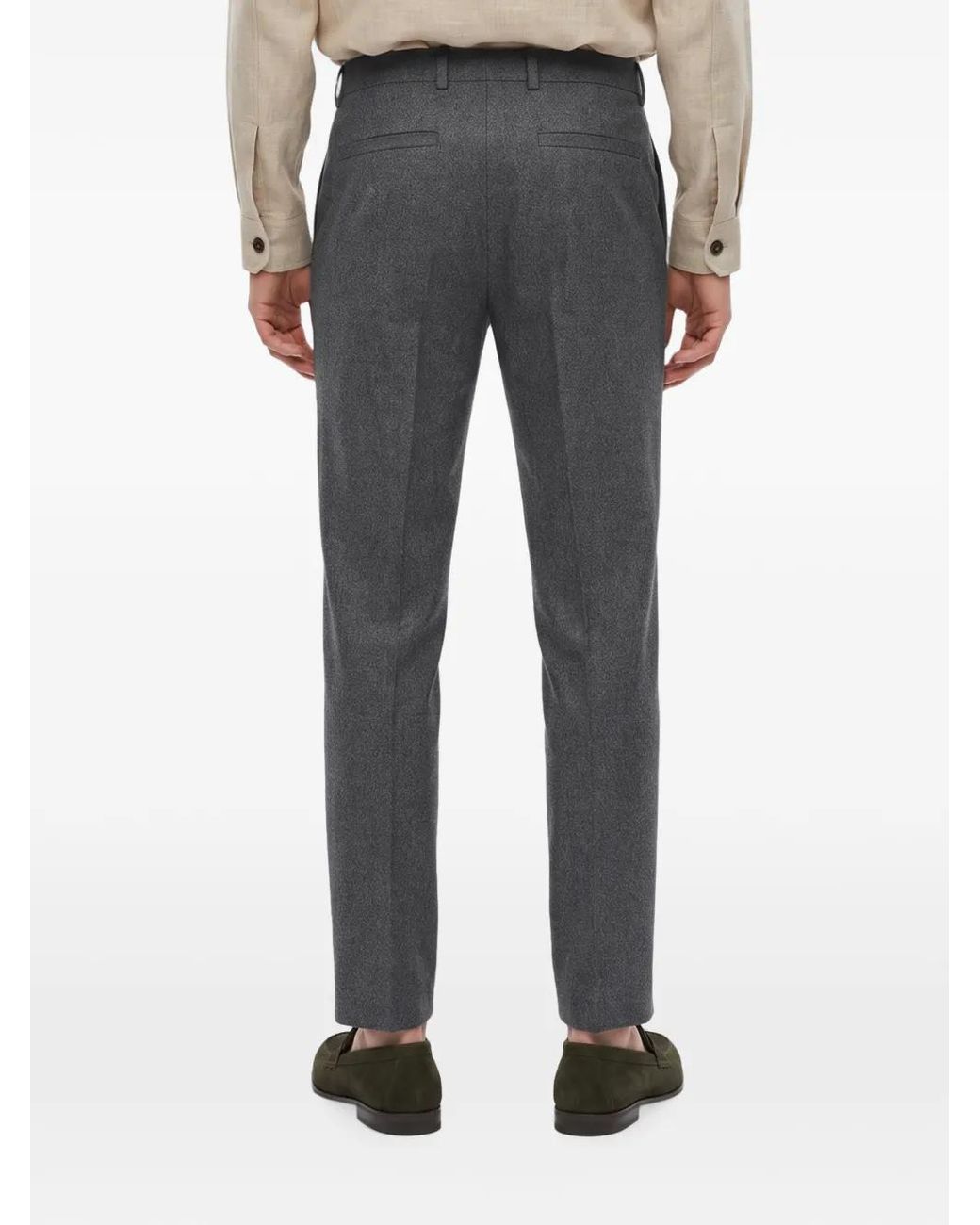 Zegna Gray Pleated Trousers for men