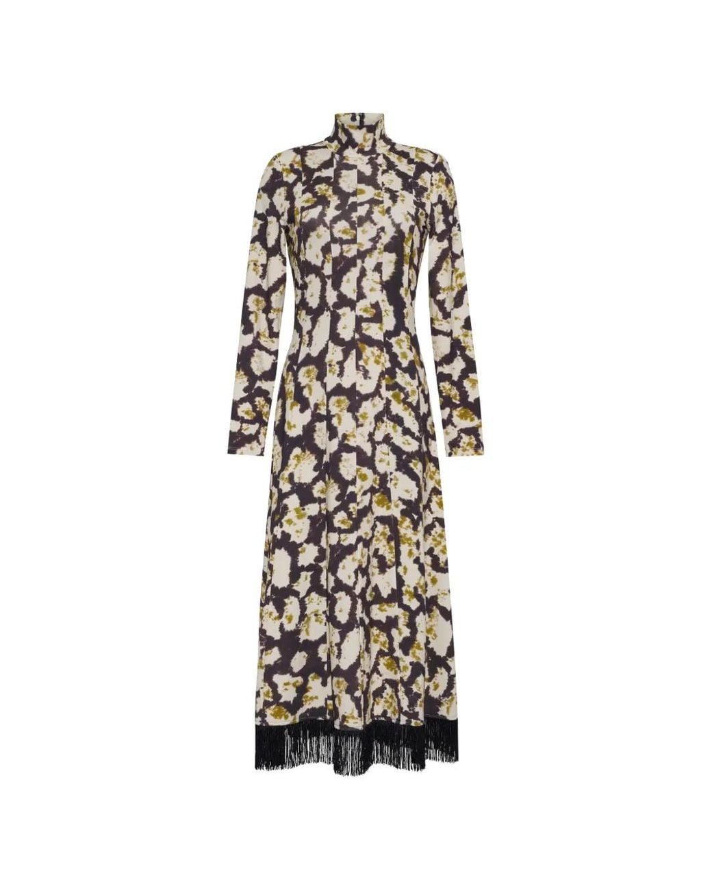Cara Cara White Troy Fringed-Hem Midi Dress