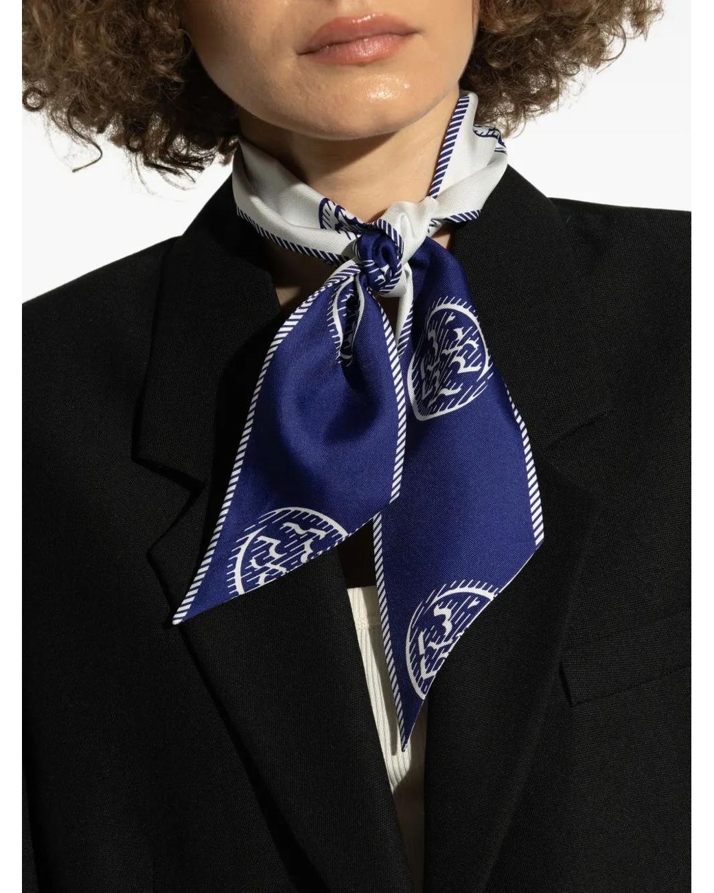 Tory Burch Blue Halstuch Mit Print