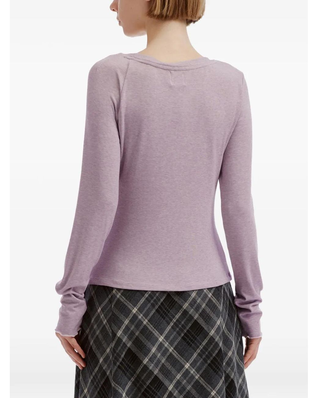 B+ AB Purple Knot-Detail Long-Sleeve T-Shirt