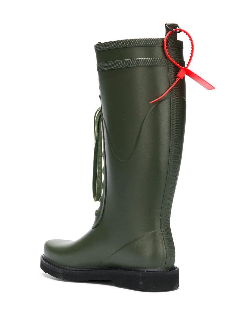 Off White c o Virgil Abloh for Riding Rubber Rainboots in Green Lyst