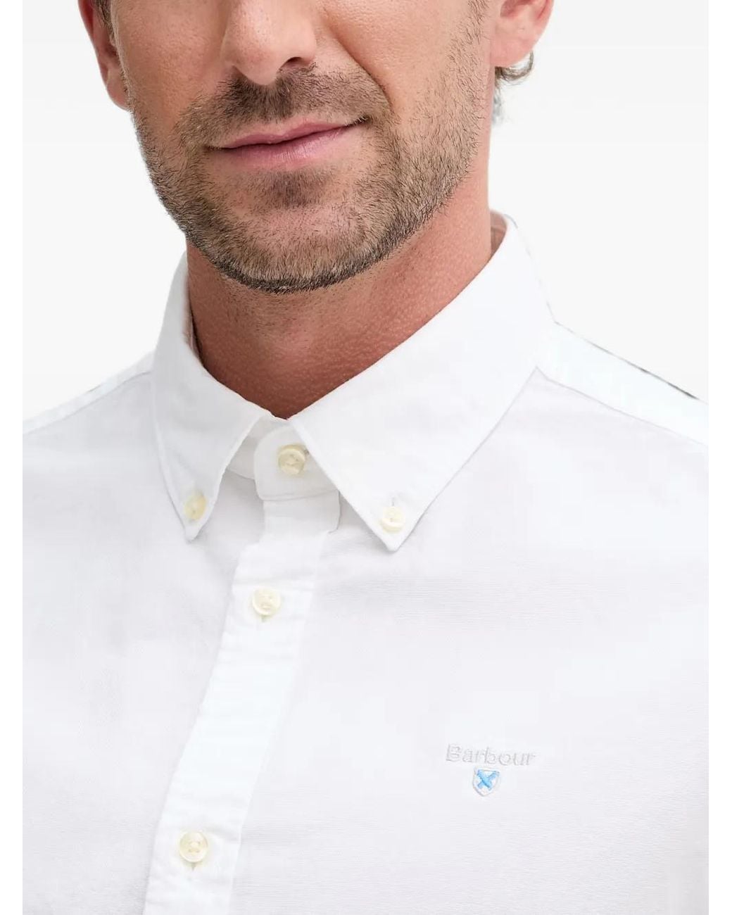 Barbour White Oxtown Short-Sleeve Shirt for men