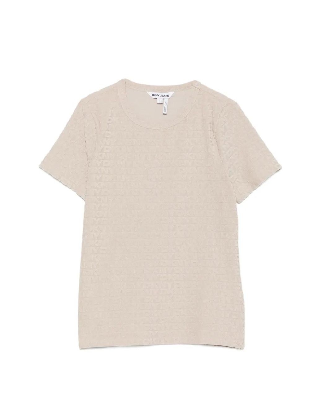 DKNY White Logo-Patterned T-Shirt