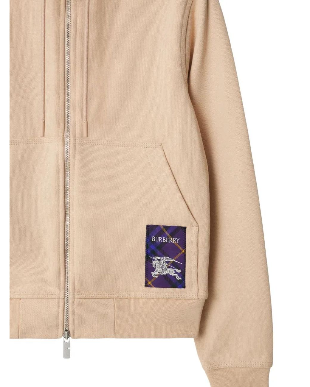 Burberry Natural Check-Label Cotton Hoodie